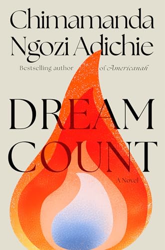 Book cover for Dream Count, featuring a cream background and single flame in the center, with orange-red outside and blue-white in the center